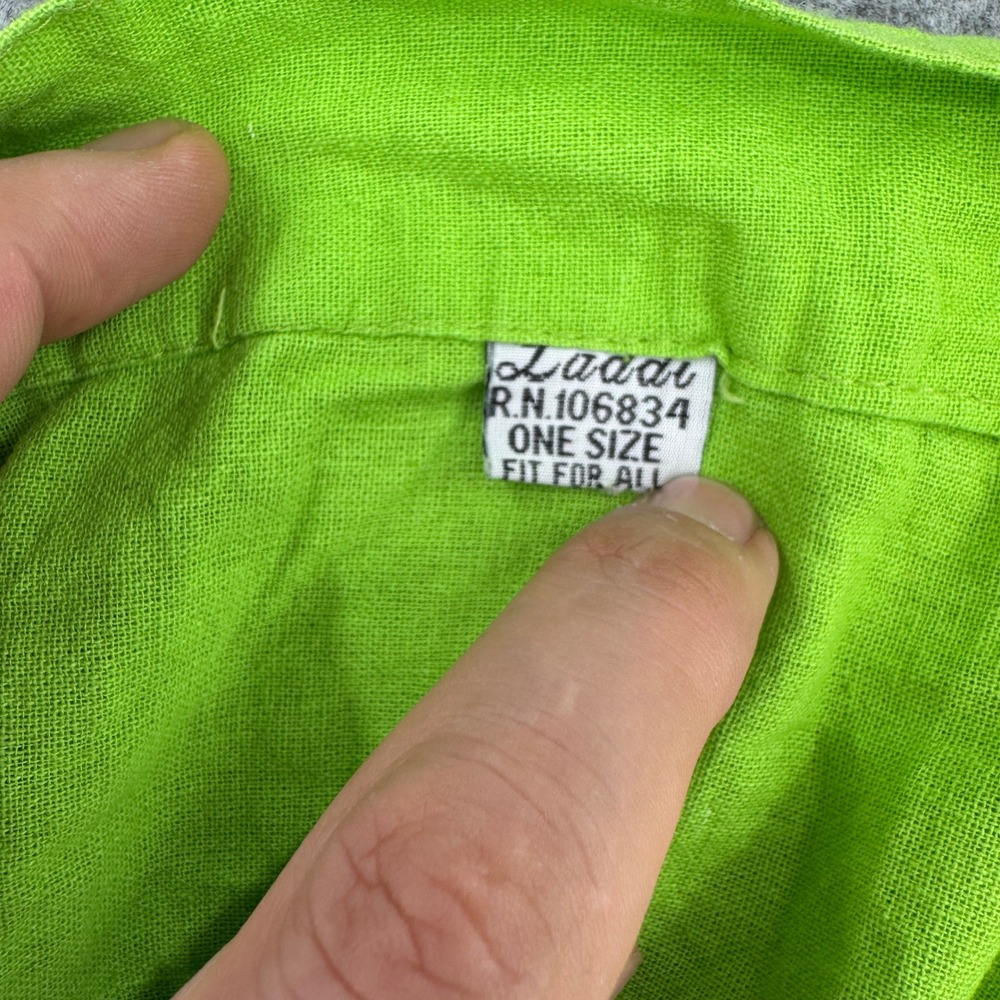 Laadi Lime Green Cotton Embroidered Wrap Maxi Skirt One Size Boho Floral - Picture 6 of 8